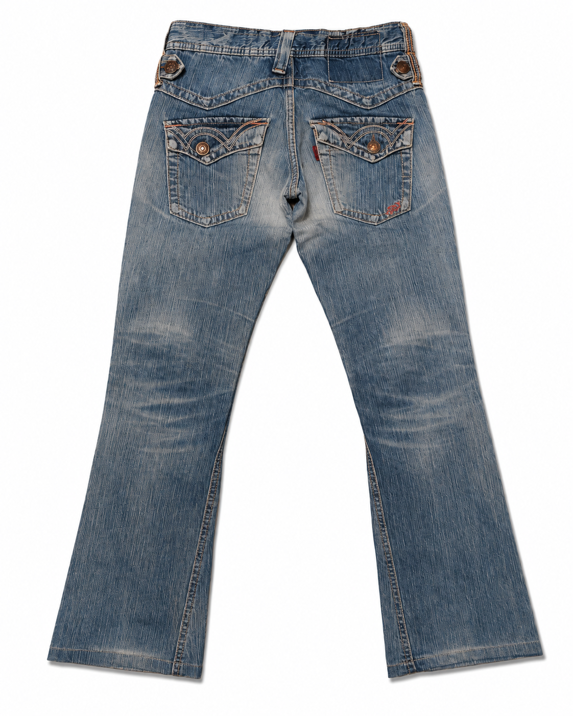 Edwin Japan Bootcut – Copper Stitch, Marbled Bleach