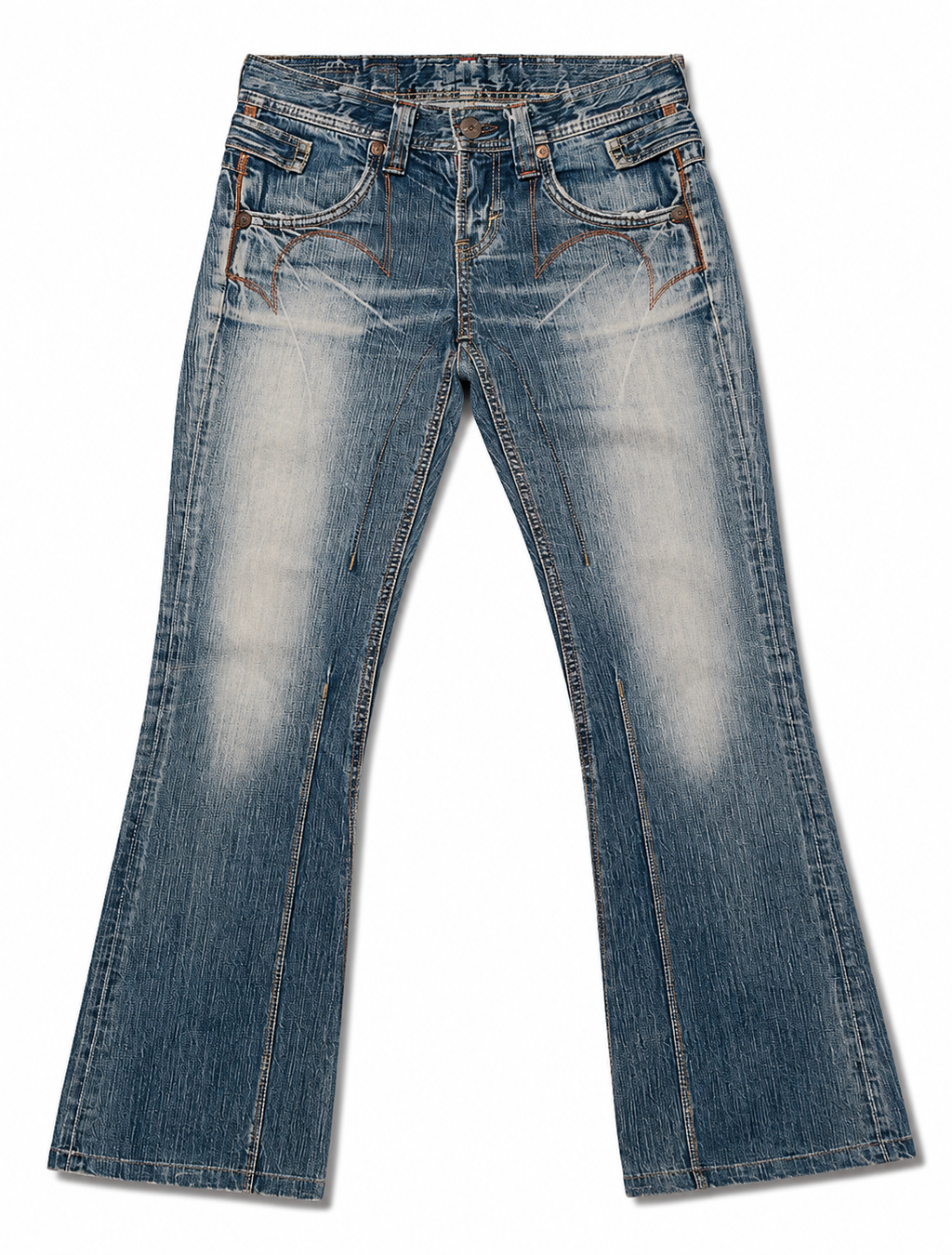 Edwin Japan Bootcut – Copper Stitch, Marbled Bleach