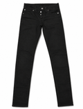 Black Slim Denim – Skeleton Button Fly, Skull Patch