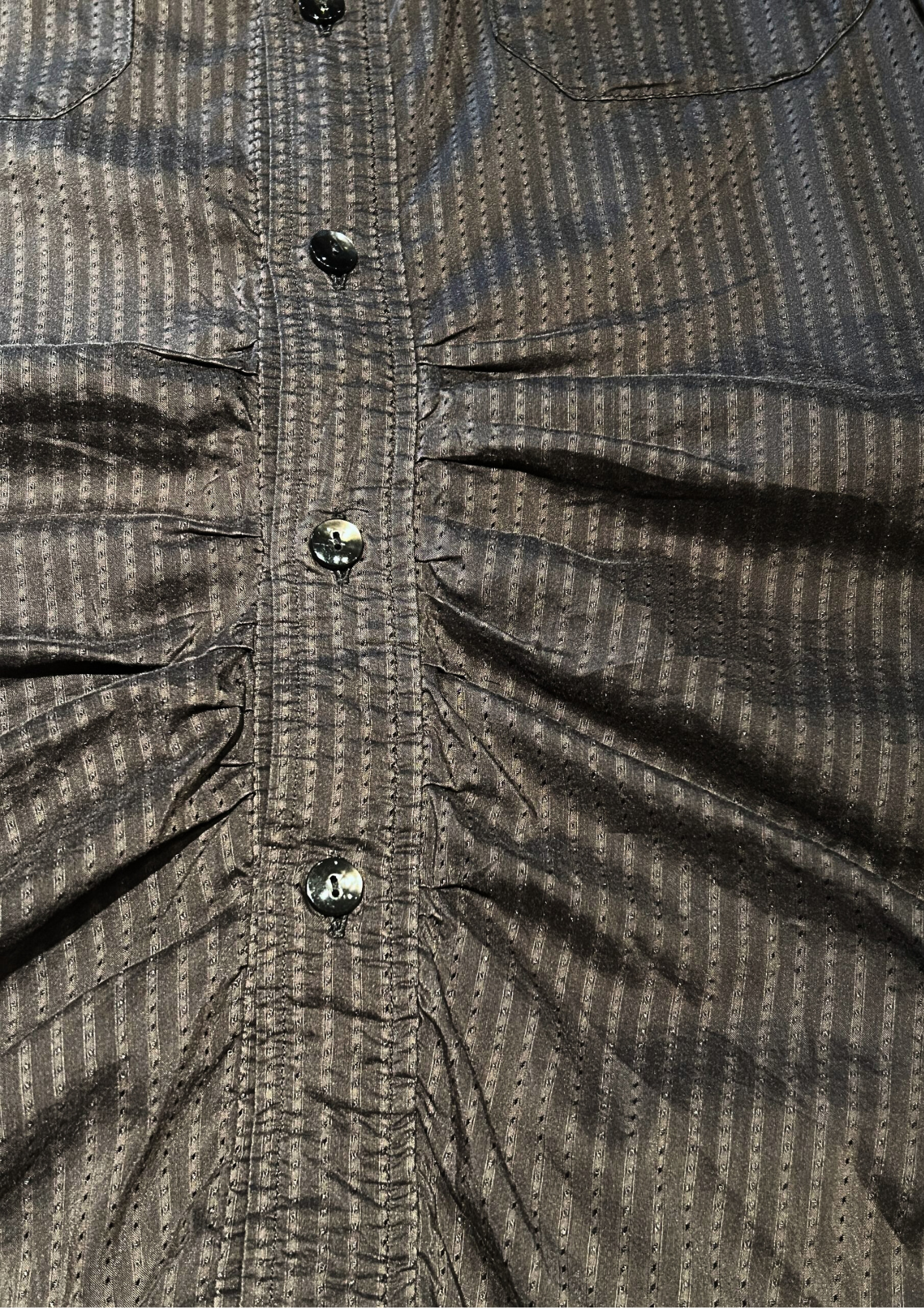Crinkle Finish Button Up Utility Shirt