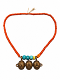 Antique NE India Naga Head Hunter's Necklace with 3 Severed Heads Naga People, 19c