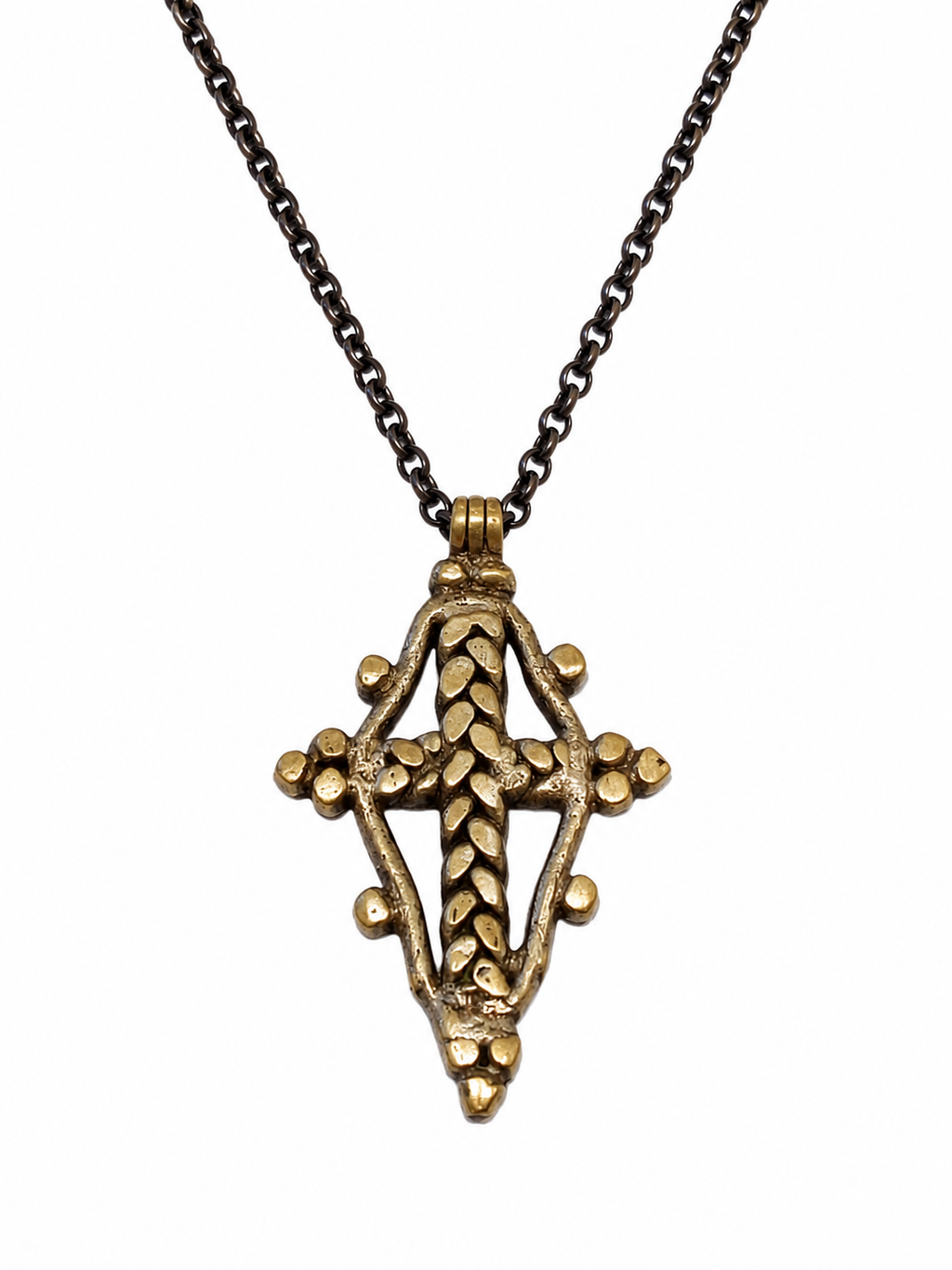 Antique Ethiopian Coptic Christian Cross Handmade Silver Pendant Ethiopia Africa