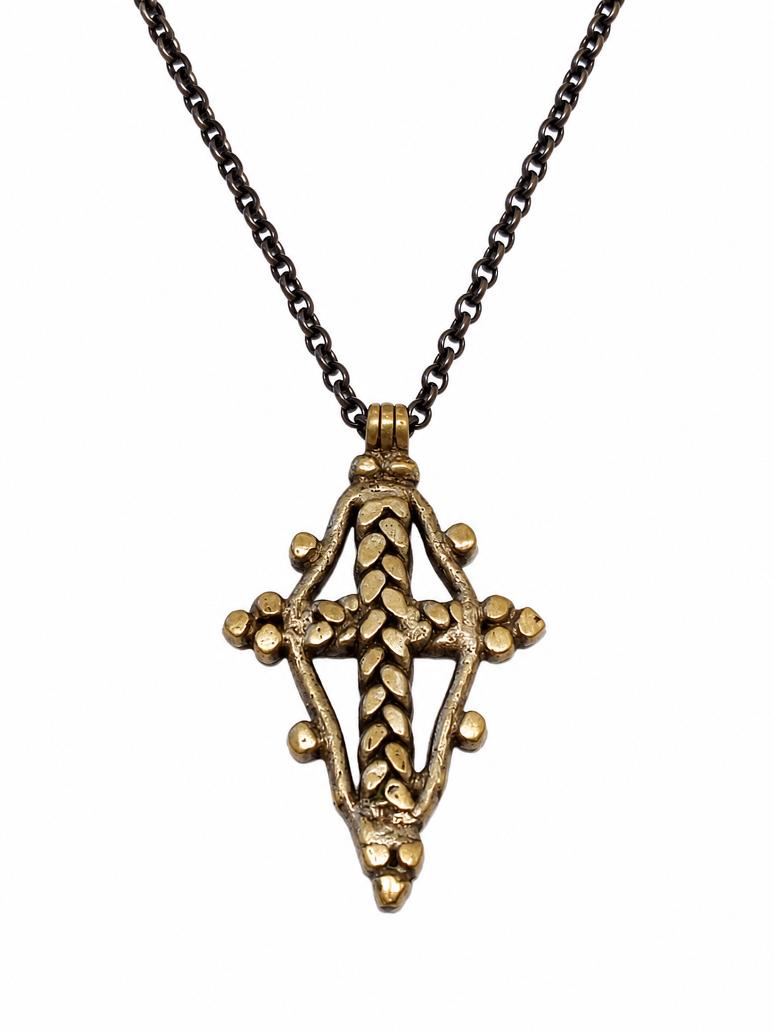 Antique Ethiopian Coptic Christian Cross Handmade Silver Pendant Ethiopia Africa