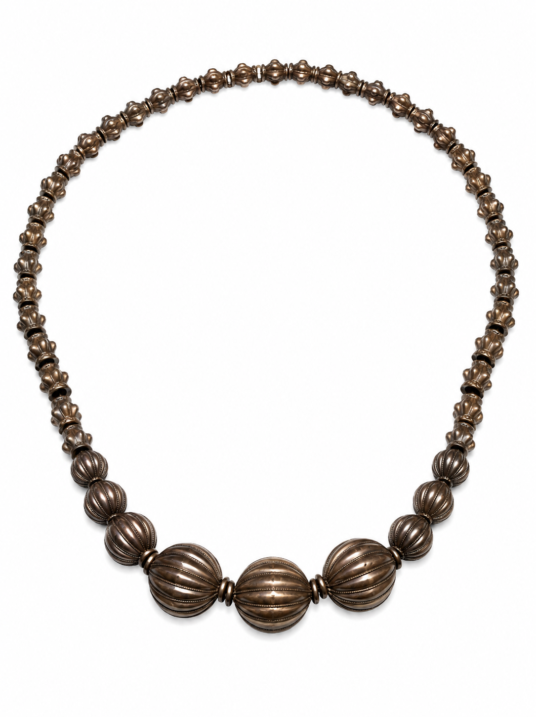 Antique Afghani Silver Balochi Bead Necklace