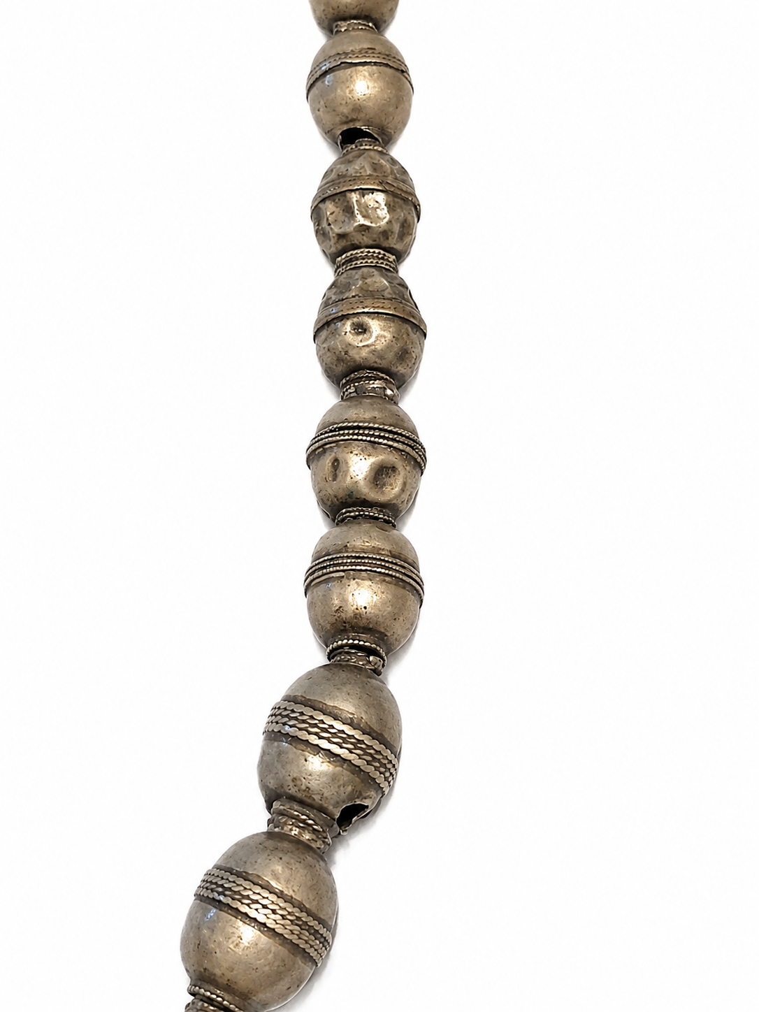 Antique Ornate Metal Bead Necklace