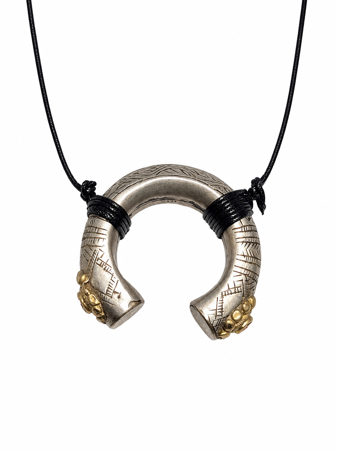 Antique Crescent Collar Pendant Necklace