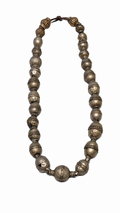 Antique Ornate Metal Bead Necklace