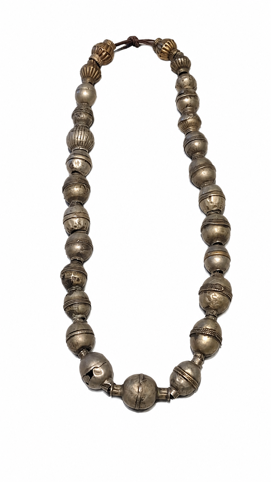 Antique Ornate Metal Bead Necklace