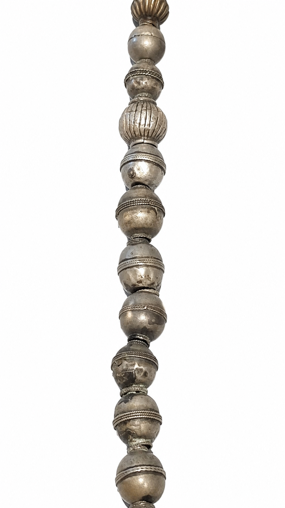 Antique Ornate Metal Bead Necklace