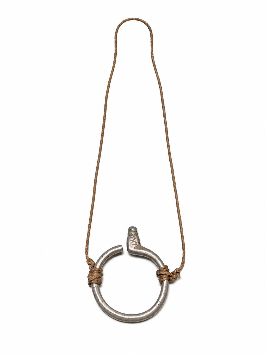 Antique Sculptural Cord Pendant Necklace