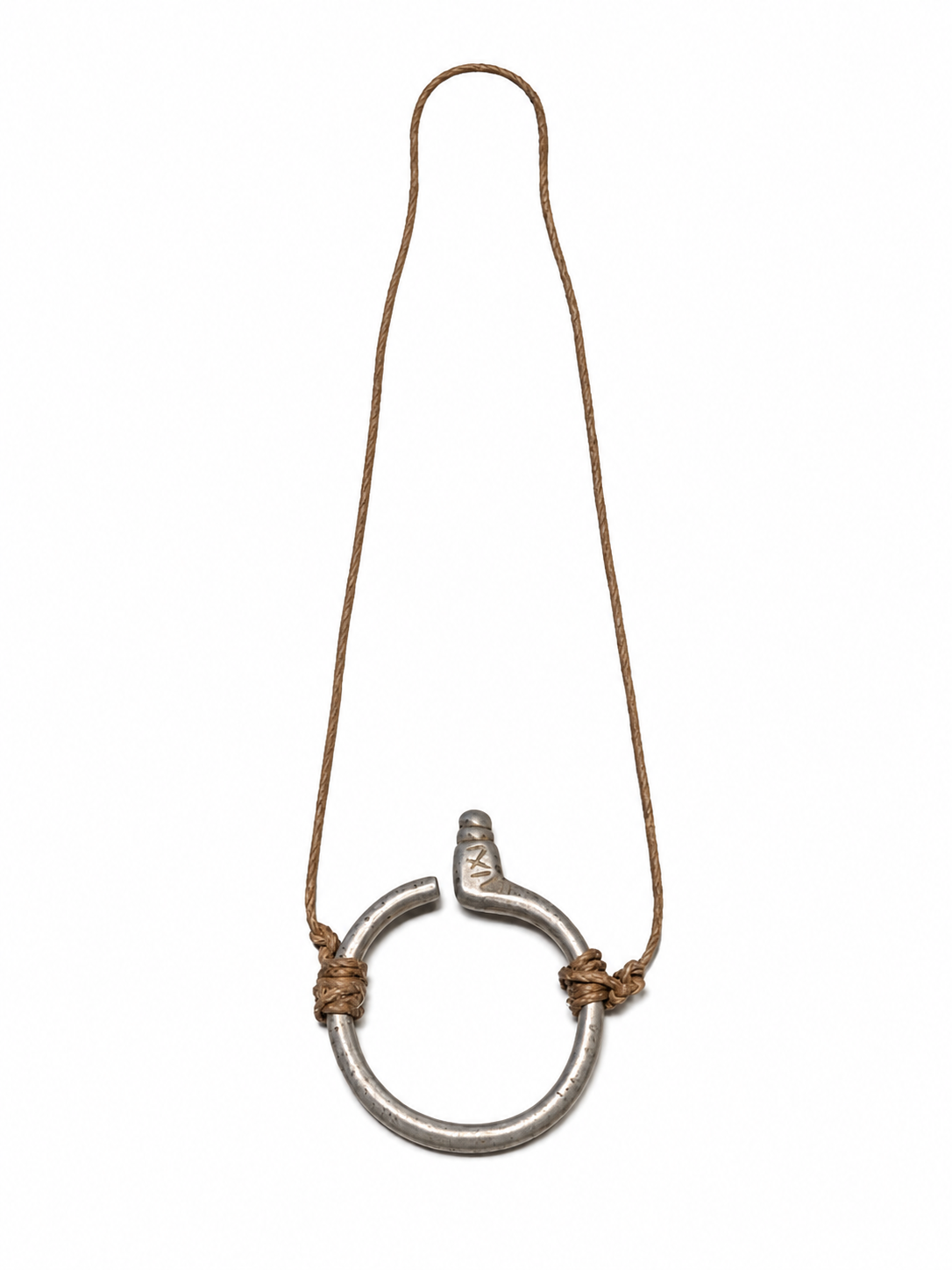 Antique Sculptural Cord Pendant Necklace