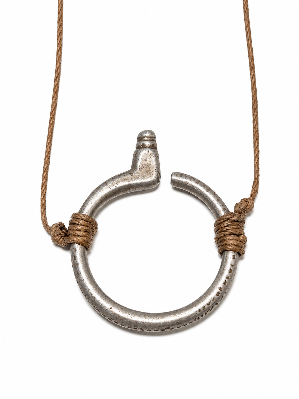 Antique Sculptural Cord Pendant Necklace