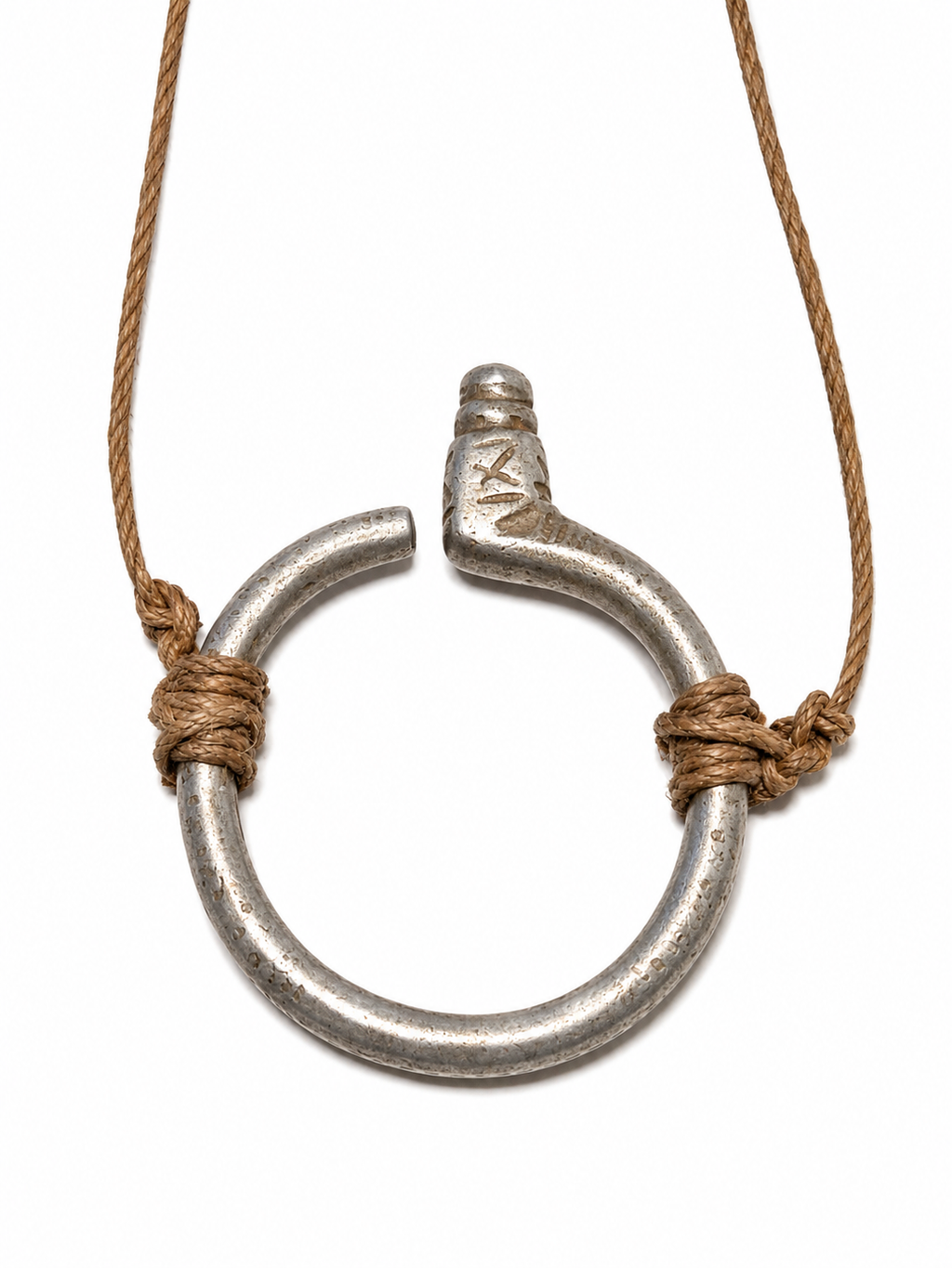 Antique Sculptural Cord Pendant Necklace