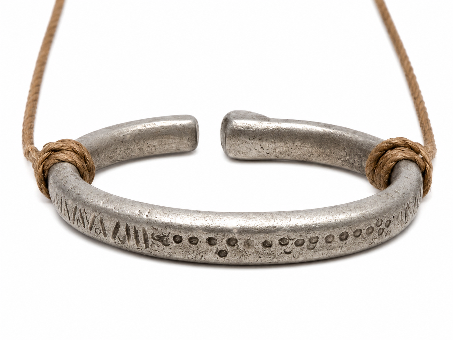 Antique Sculptural Cord Pendant Necklace