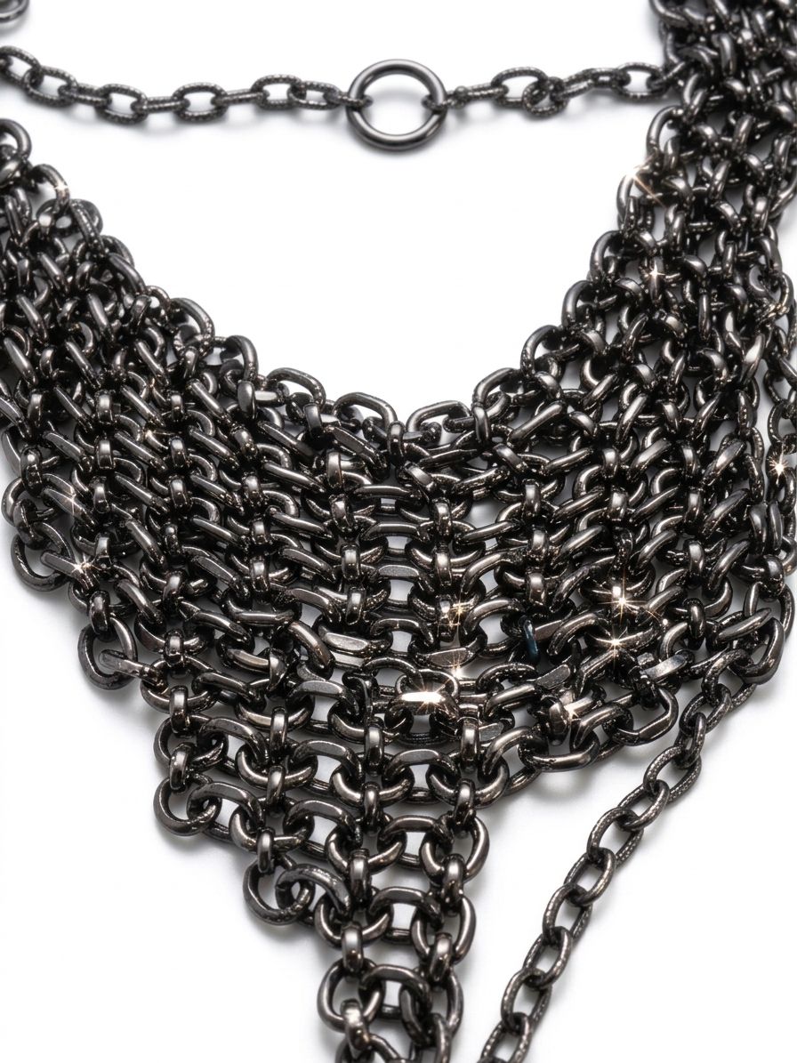 Armour Multilayered Gunmetal Necklace
