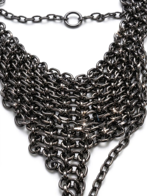 Armour Multilayered Gunmetal Necklace