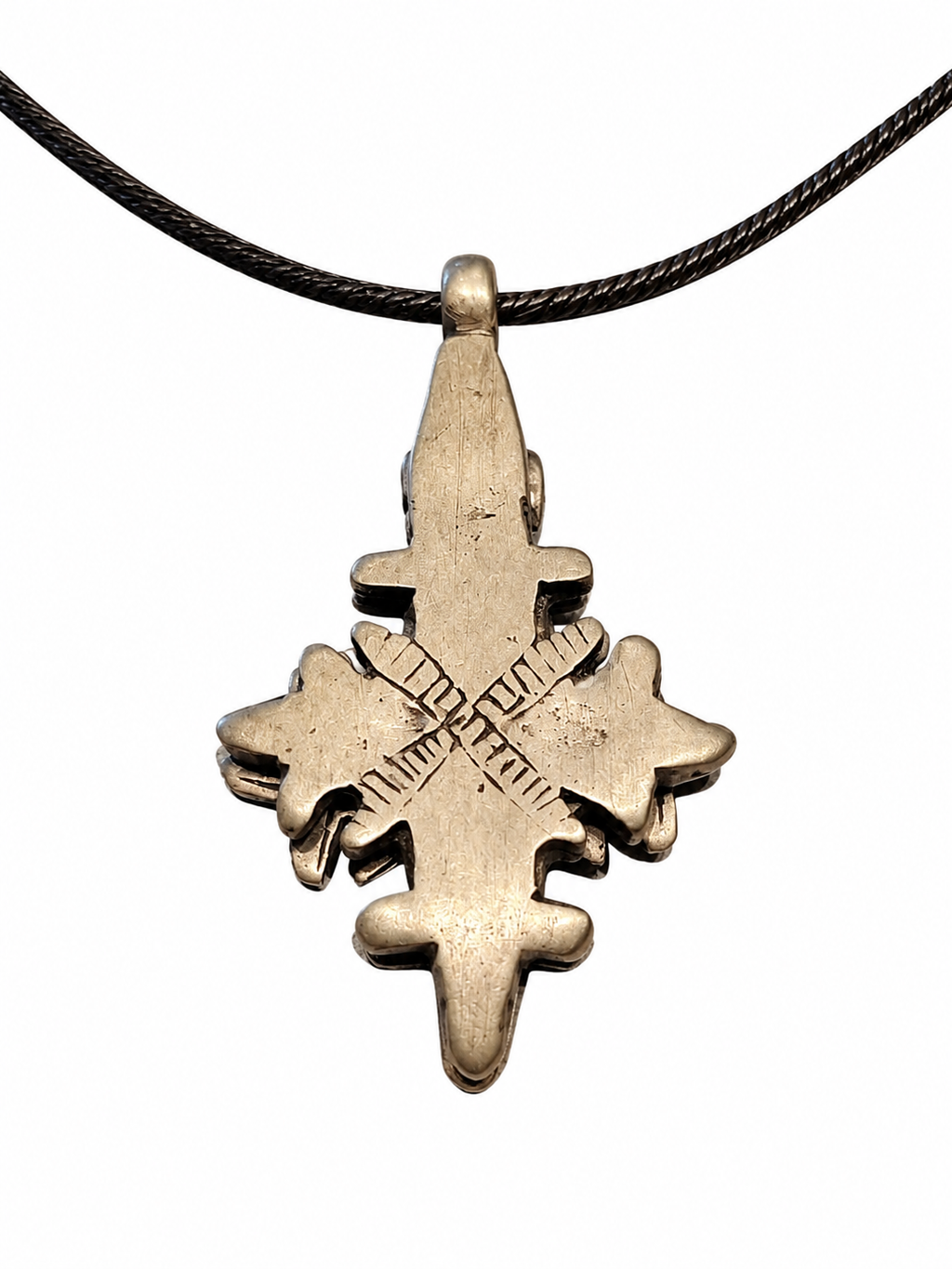 Antique Silver Ethiopian Ornate Coptic Cross with Exitus Diaboli Flip Features