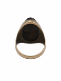 Antique African Nickel Black Onyx Ring