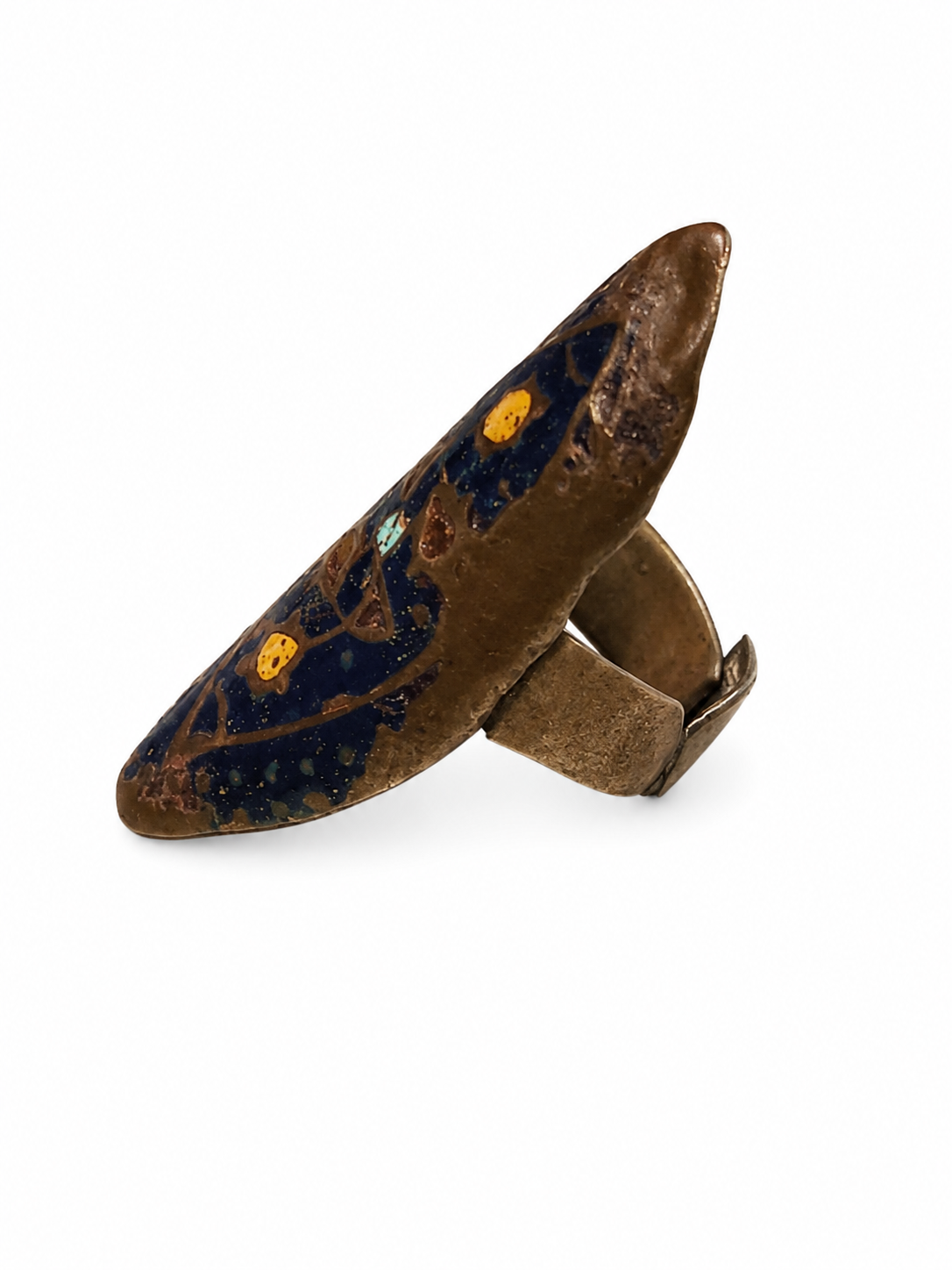 Antique Kenyan Medieval Lapis Lazuli Intaglio Silver Ring