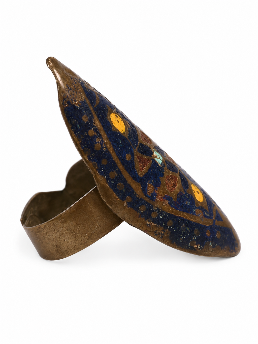 Antique Kenyan Medieval Lapis Lazuli Intaglio Silver Ring