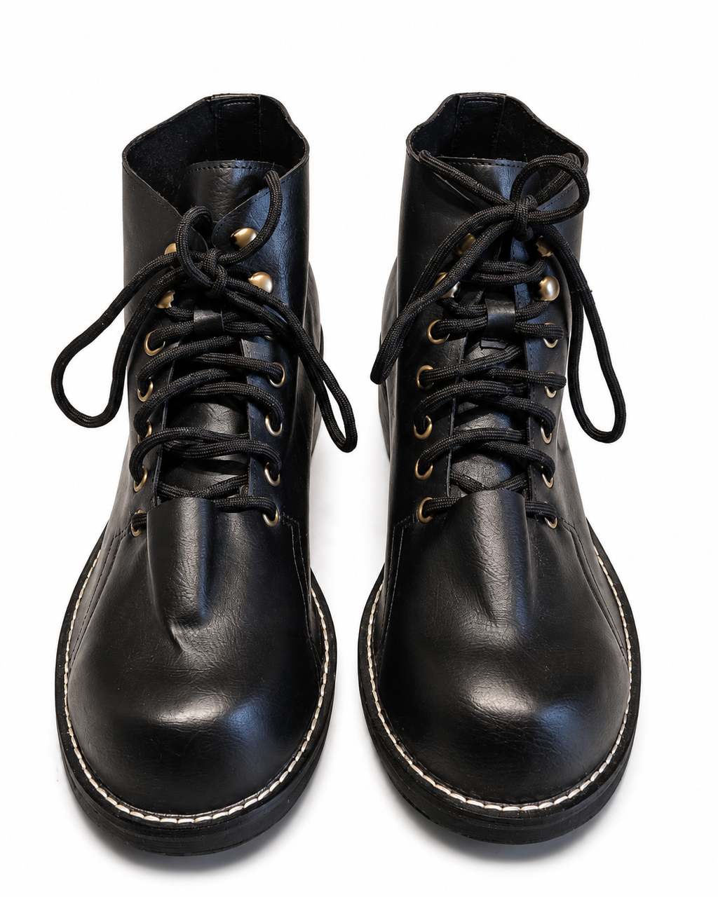 Vintage Black Leather Lace-Up Ankle Workboots