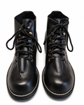 Vintage Black Leather Lace-Up Ankle Workboots