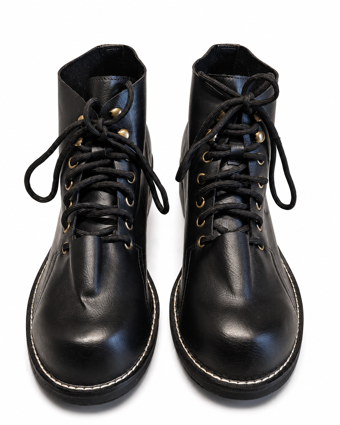 Vintage Black Leather Lace-Up Ankle Workboots
