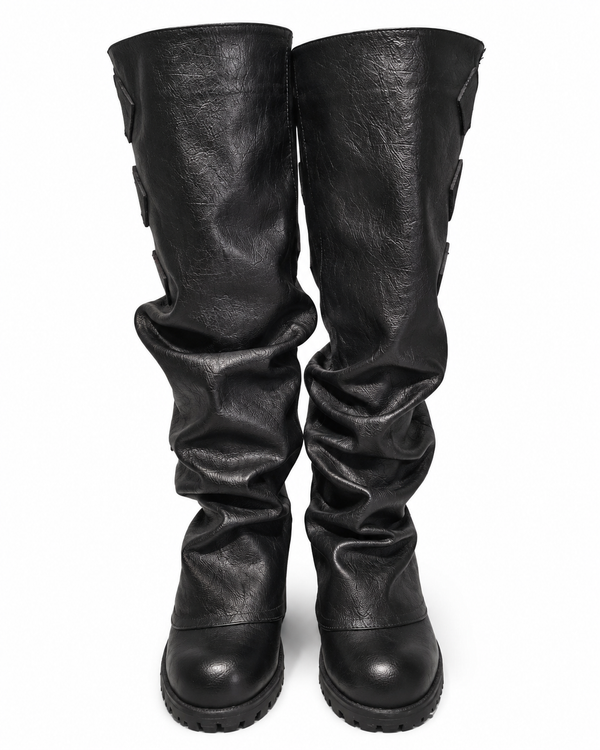 Vintage Distressed Soft Leather Boots
