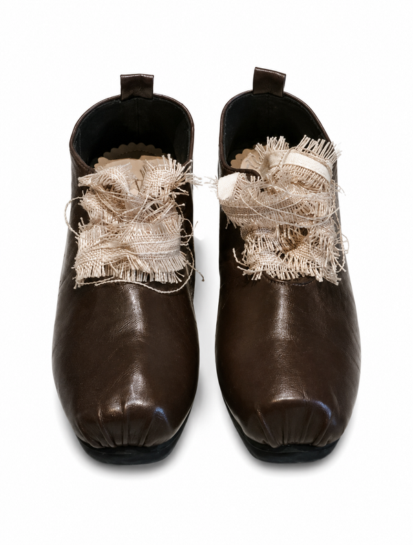 Vintage Raw-Edge Ribbon Mary-Janes