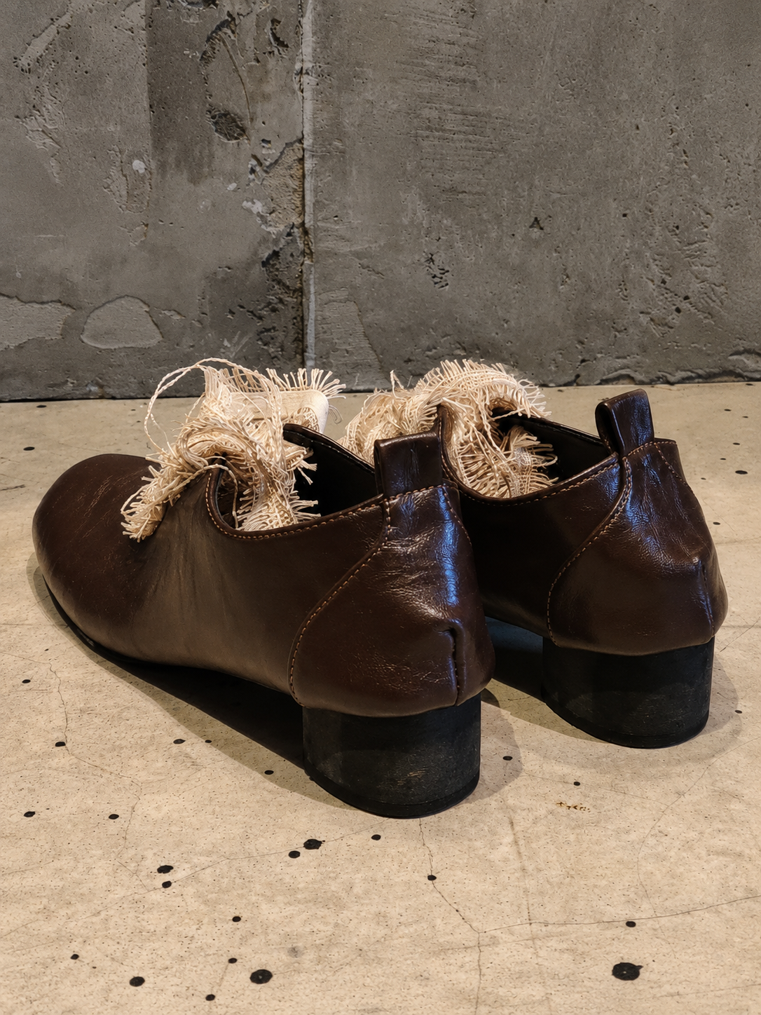 Vintage Raw-Edge Ribbon Mary-Janes