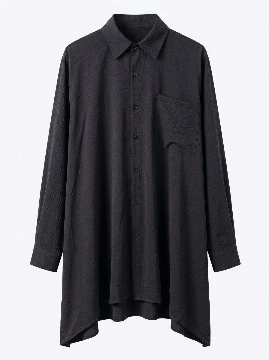 Yohji Yamamoto Inspired Assymetrical Big Long Sleeve shirt with a cupro-blend