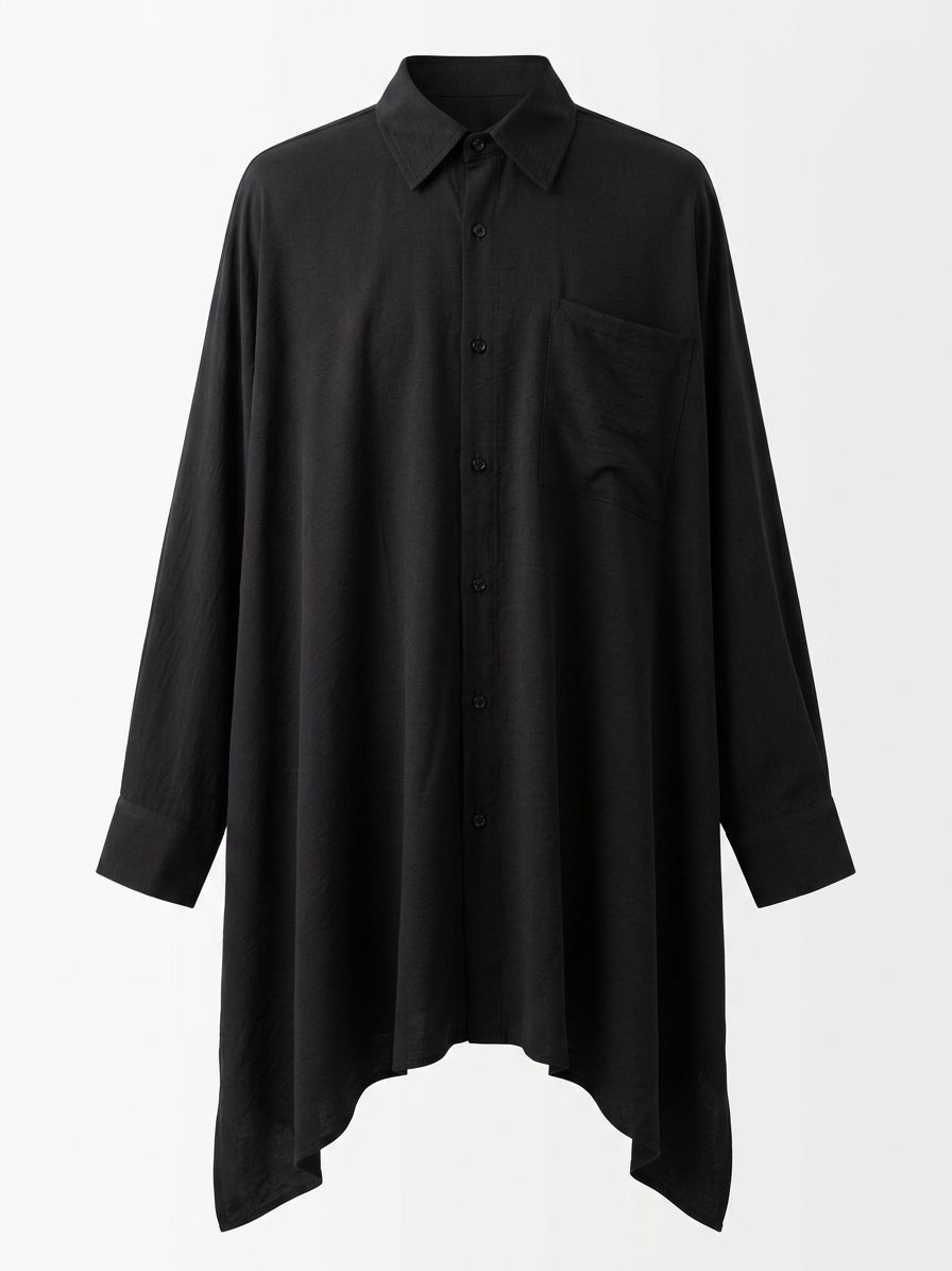 Yohji Yamamoto Inspired Maxi Tail Buttoned Down Shirt