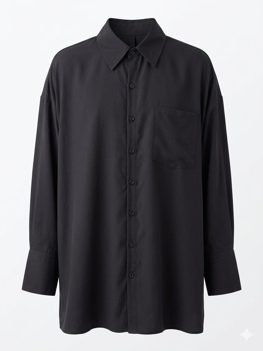 Yohji Yamamoto Inspired Maxi Fish Tail Buttoned Down Shirt