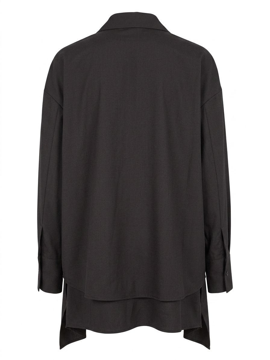 Yohji Yamamoto Inspired Maxi Fish Tail Buttoned Down Shirt