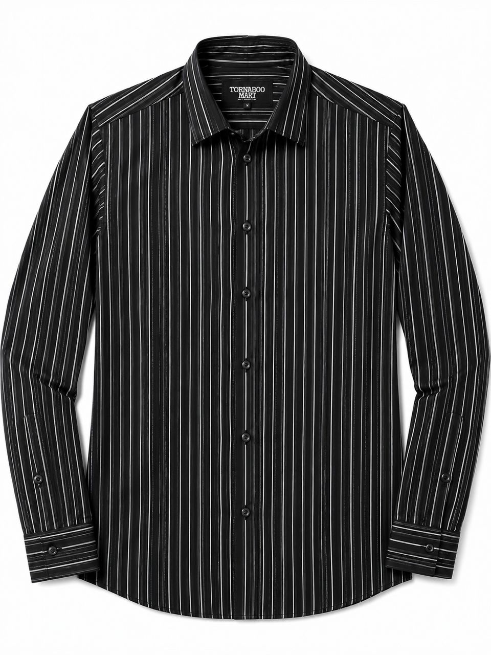 TORNADO MART Vintage Metal Flow Stripe Shirt