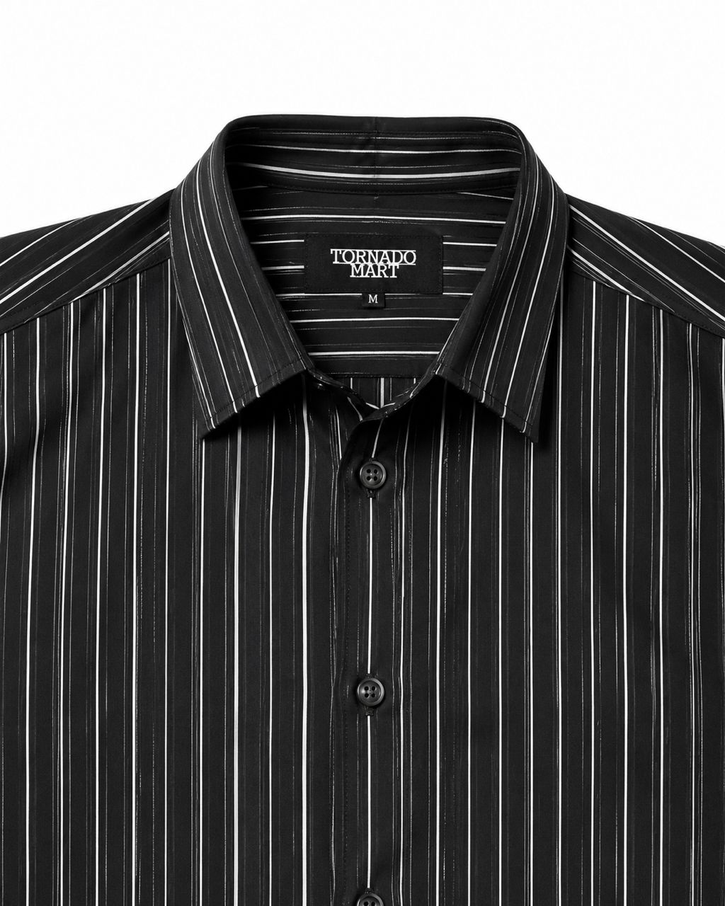 TORNADO MART Vintage Metal Flow Stripe Shirt