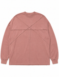 ST000127 — Deconstructed Mesh Panel Jacket in dusty rose. Front view showing full X-seam construction across chest panel. Long-sleeve silhouette, oversized fit, raw-edge finishing. Frak/Ture archive piece.