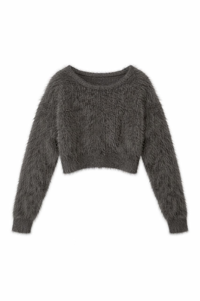 Grey Faux Fur Sweater