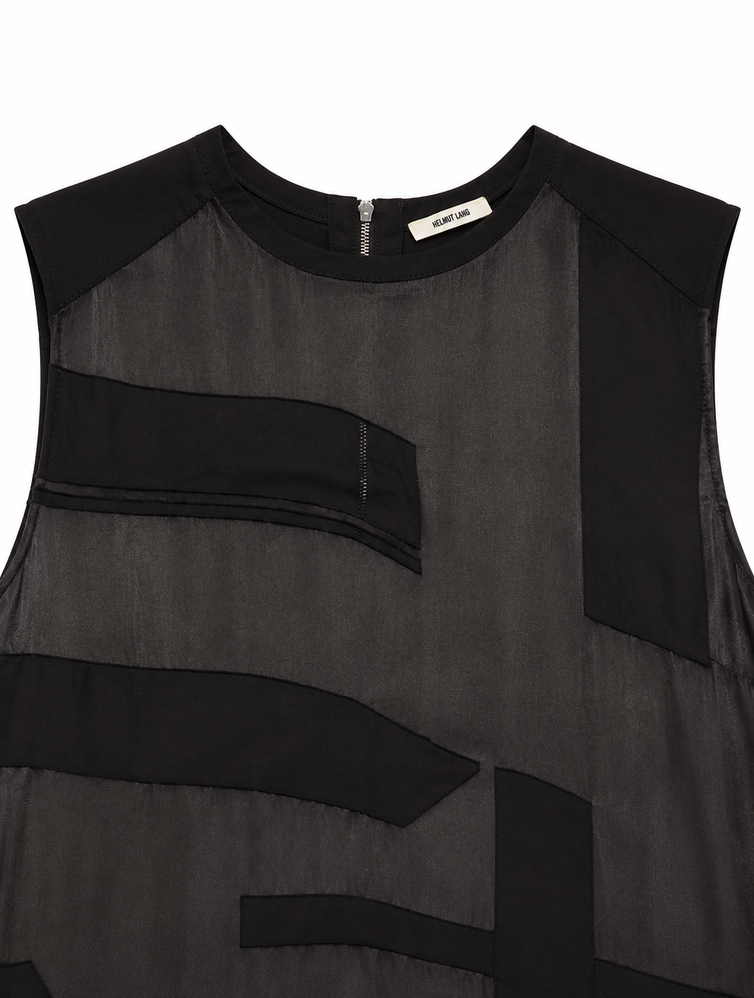 Helmut Lang Spring/Summer 2014 Hexa Burn Out Black Panelled Blouse