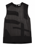 Helmut Lang Spring/Summer 2014 Hexa Burn Out Black Panelled Blouse