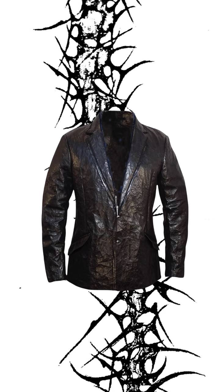 TACTICAL STAPELINE Genuine Calfskin Leather Coat