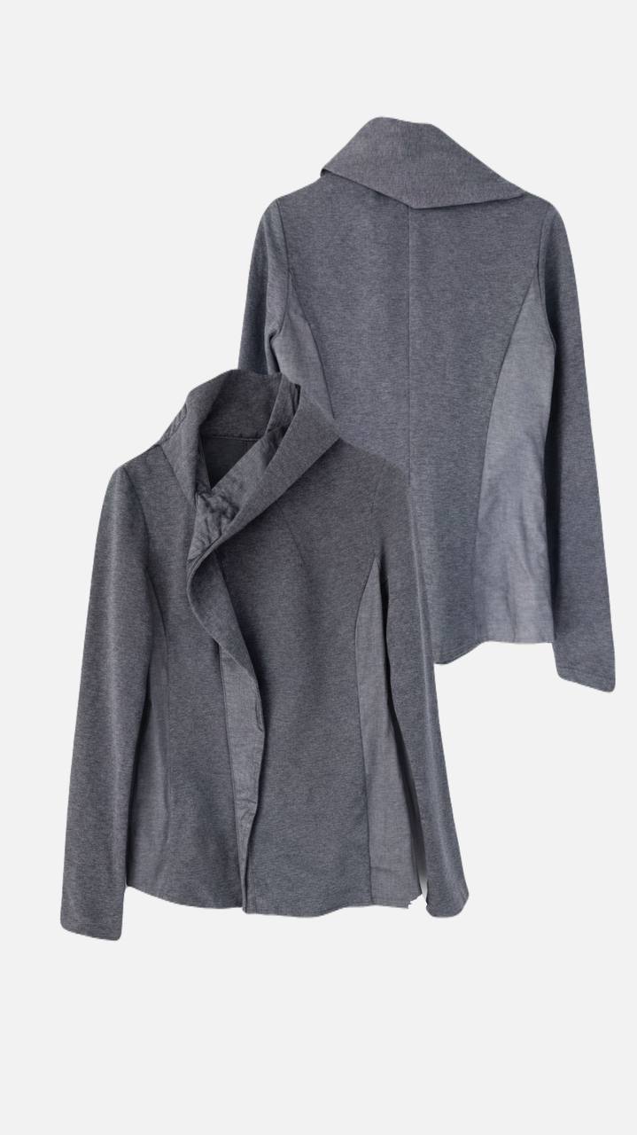 Asymmetric Draped Collar Knit Jacket