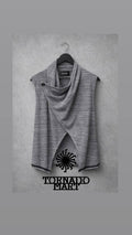 TORNADO MART - Asymmetrical Draped Vest