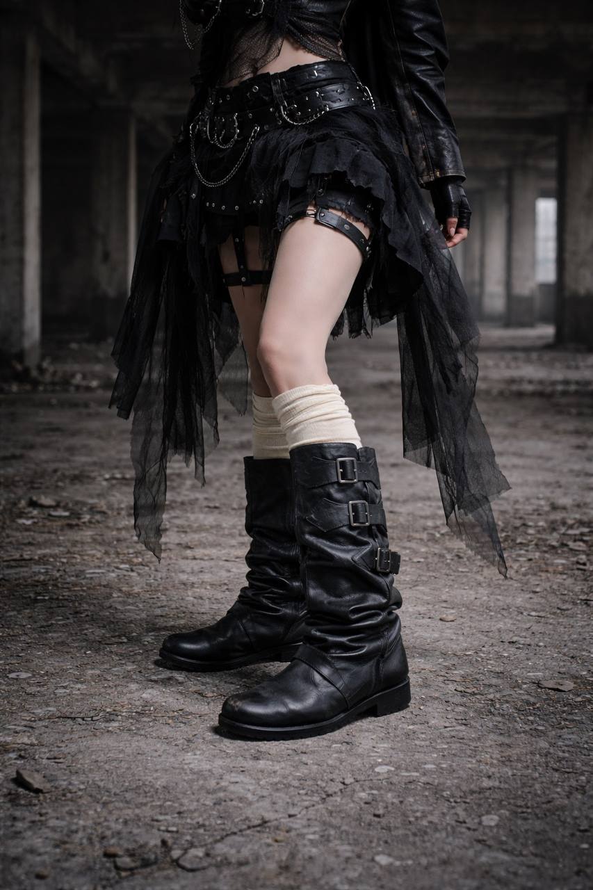 RAZOR SLIT STACKED BOOTS