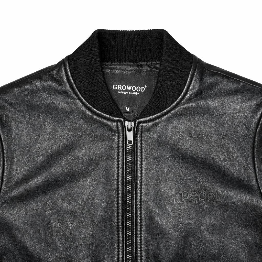 Vintage Sheepskin Bomber Jacket