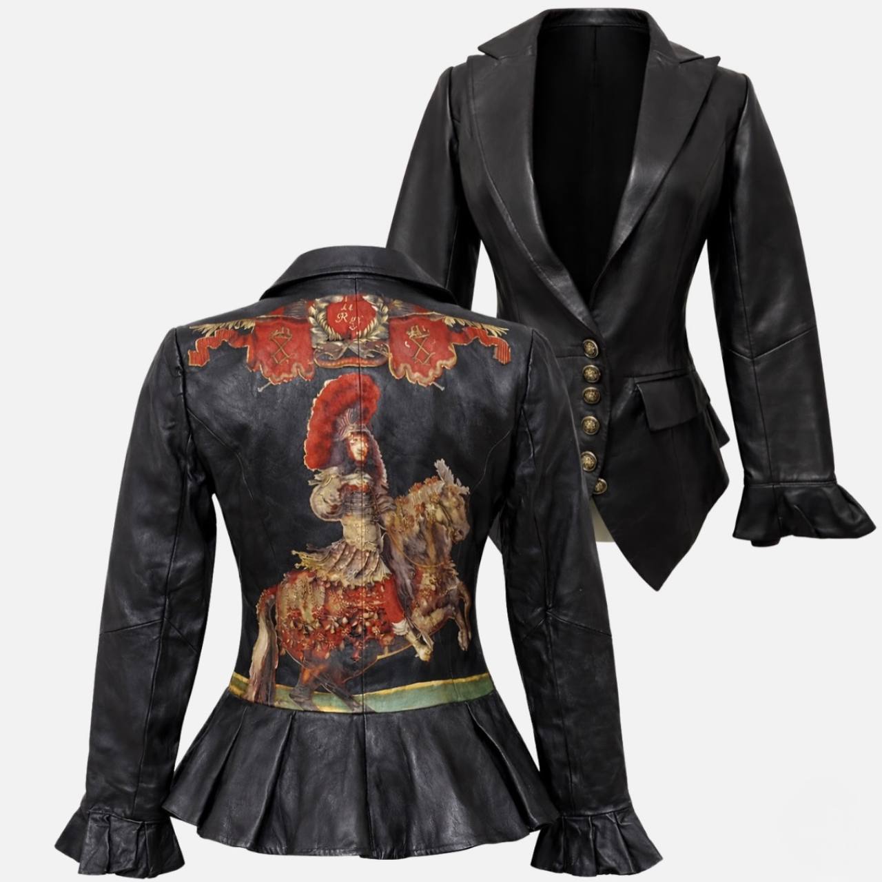 VINTAGE ARCHIVAL - King Louis XIV the "Sun King" Le Roy Lambskin Leather Jacket