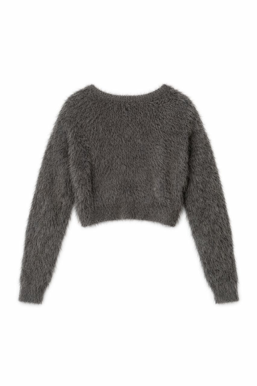 Grey Faux Fur Sweater