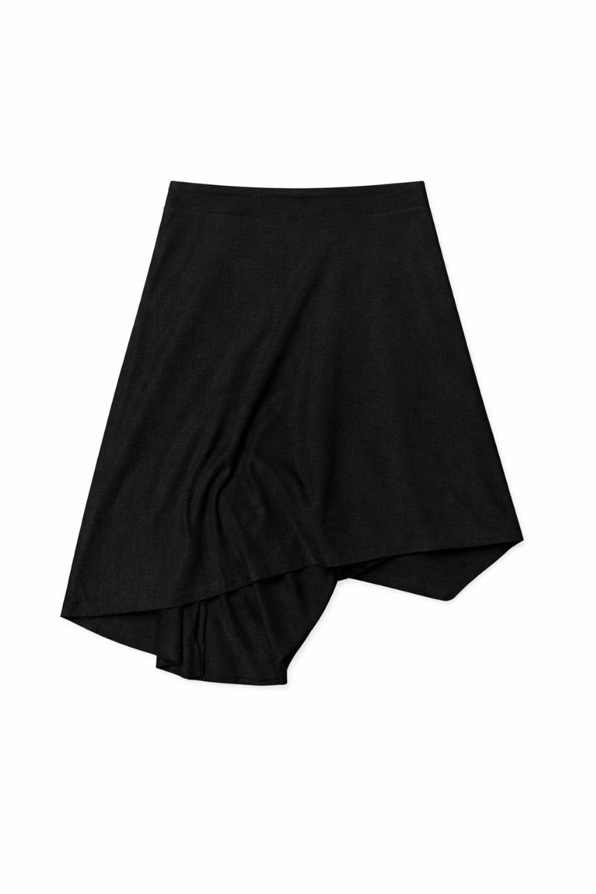 S.Deer Asymmetrical Black Midi Skirt